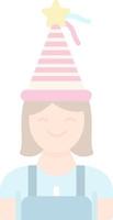 diseño de icono de vector de niña de cumpleaños