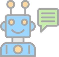 Robot Assistant Vector Icon Design