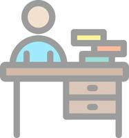 Office Desk Vector Icon Design