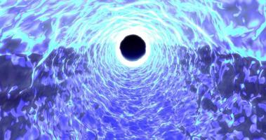 túnel azul de espumante transparente brilhante água limpa natural. fundo abstrato, introdução, vídeo em alta qualidade 4k video