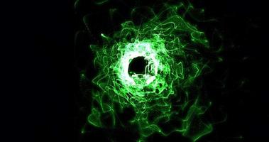fondo de túnel abstracto con ondas y líneas mágicas de energía iridiscente de color verde hermoso y brillante en diseño de movimiento de animación de alta resolución 4k video