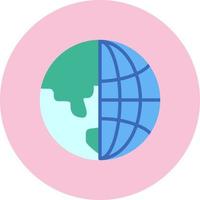 icono de vector de cuadrícula de globo terráqueo