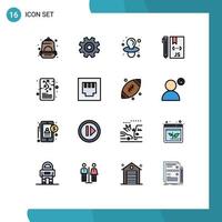 paquete de iconos de vectores de stock de 16 signos y símbolos de línea para la programación de gestión desarrollo del bebé codificación elementos de diseño de vectores creativos editables