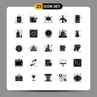 25 Creative Icons Modern Signs and Symbols of smartphone protection cube plane fly Editable Vector Design Elements
