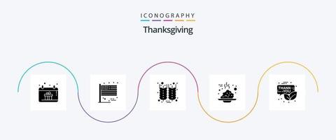 Thanksgiving Glyph 5 Icon Pack Including email. porridge. bottle. food. breakfast vector