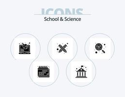 School And Science Glyph Icon Pack 5 Icon Design. molecule. beaker. pencil. blogging vector