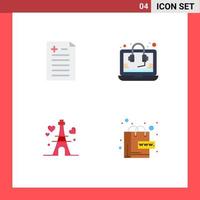 Editable Vector Line Pack of 4 Simple Flat Icons of comparison heart consulting support ecommerce Editable Vector Design Elements