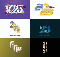 Big Set of 2023 Happy New Year logo text design 2023 number design template vector