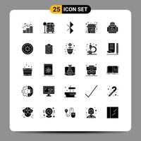 25 Thematic Vector Solid Glyphs and Editable Symbols of buffer watch connection technology store Editable Vector Design Elements