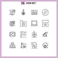 16 Creative Icons Modern Signs and Symbols of donuts bagels lab real estate property Editable Vector Design Elements