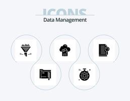Data Management Glyph Icon Pack 5 Icon Design. microchip . setting . sort. data vector