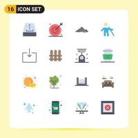 paquete de iconos de vector de stock de 16 signos y símbolos de línea para personas ciegas búsqueda árbol colina paquete editable de elementos creativos de diseño de vectores