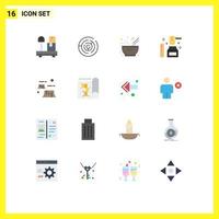 Universal Icon Symbols Group of 16 Modern Flat Colors of deforestation factory food sweet honey Editable Pack of Creative Vector Design Elements