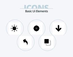 Basic Ui Elements Glyph Icon Pack 5 Icon Design. down. aim. brightness. goal. archer vector