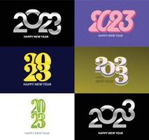 Big Collection of 2023 Happy New Year symbols Cover of business diary for 2023 with wishes vector