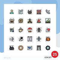 conjunto de 25 iconos modernos de la interfaz de usuario signos de símbolos para elementos de diseño de vectores editables del mercado de la tienda de la playa de la tienda de respuestas