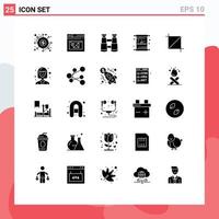 conjunto de 25 iconos modernos de la interfaz de usuario signos de símbolos para los elementos de diseño vectorial editables de la tarjeta eid del sitio web de crop mubarak vector