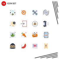 16 Universal Flat Color Signs Symbols of thinking disc drone watch clock Editable Pack of Creative Vector Design Elements