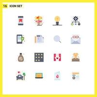Stock Vector Icon Pack of 16 Line Signs and Symbols for shield insurance light phone setting Editable Pack of Creative Vector Design Elements