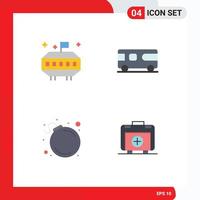 Modern Set of 4 Flat Icons and symbols such as astronomy danger bus vehicle bag Editable Vector Design Elements