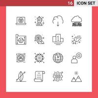 16 Creative Icons Modern Signs and Symbols of cloud internet data server cloud Editable Vector Design Elements