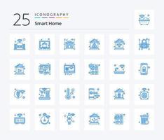 Smart Home 25 Blue Color icon pack including home. home. automation. error. alert vector