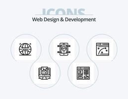 Web Design And Development Line Icon Pack 5 Icon Design. web advert. billboard. vibrate. advert. webpage vector