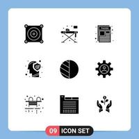 Pictogram Set of 9 Simple Solid Glyphs of photo mind page protect head Editable Vector Design Elements