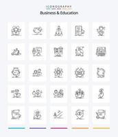 Creative Business And Education 25 OutLine icon pack  Such As webinar. forum. agreement. company. organization vector