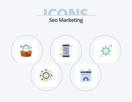 seo marketing flat icon pack 5 diseño de iconos. mejoramiento. lista. web. móvil. Lista de Verificación vector