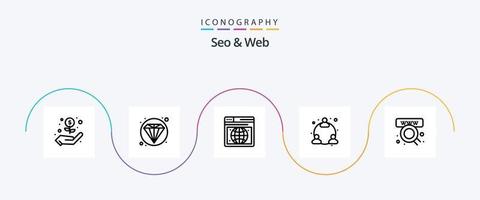 Seo and Web Line 5 Icon Pack Including . web. webpage. shop. commerce vector