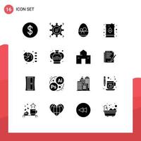 16 Creative Icons Modern Signs and Symbols of graph tank gift oil electric Editable Vector Design Elements