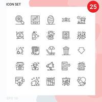 Modern Set of 25 Lines and symbols such as shelf home bread spring dragons Editable Vector Design Elements