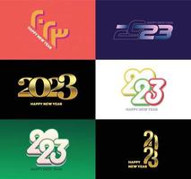 Big Set of 2023 Happy New Year logo text design 2023 number design template vector