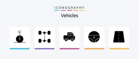 Vehicles Glyph 5 Icon Pack Including . road. car. path. infrastructure. Creative Icons Design vector