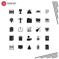 paquete de iconos vectoriales de stock de 25 signos y símbolos de línea para inteligencia artificial naturaleza advertencia brotes de pascua elementos de diseño vectorial editables vector