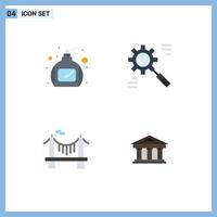 Group of 4 Modern Flat Icons Set for bottle city business effective road Editable Vector Design Elements