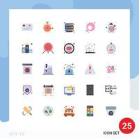 25 User Interface Flat Color Pack of modern Signs and Symbols of objective clipboard hosting aim gender Editable Vector Design Elements