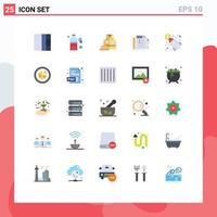 Pictogram Set of 25 Simple Flat Colors of money launch labour business planning Editable Vector Design Elements