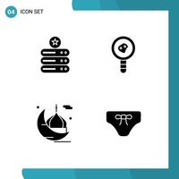 User Interface Solid Glyph Pack of modern Signs and Symbols of data cresent storage lab report masjid Editable Vector Design Elements