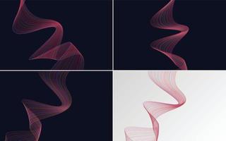 Collection of geometric minimal lines pattern set vector