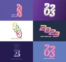 Big Set of 2023 Happy New Year logo text design 2023 number design template vector