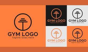 logotipo de fitness de gimnasio. color naranja. figura circular. plantilla de logotipo abstracto. vector