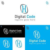 Coder Company Logo.Minimalistic Digital code logo. Programmer icon vector illustration. Software code programmer logo
