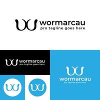 logotipo de letra w.plantilla de logotipo abstracto monograma.ilustración vectorial.color negro, azul y blanco. vector