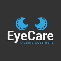 Eye care  Logo.Eye care abstract Logo Template.Vector Illustration.Black, blue And White color.