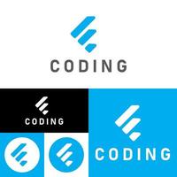 Coder Company Logo.Minimalistic Digital code logo. Programmer icon vector illustration. Software code programmer logo