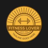 logotipo de gimnasio. logotipos de fitness vintage. figura circular. plantilla de logotipo de estilo retro. vector