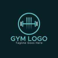 Gym Fitness Logo.Blue Cyan color. Circle Shape. Abstract Logo template.