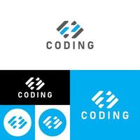 Coder Company Logo.Minimalistic Digital code logo. Programmer icon vector illustration. Software code programmer logo